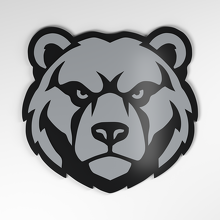 Badge de voiture acrylique 3D Grizzly Bear_4
