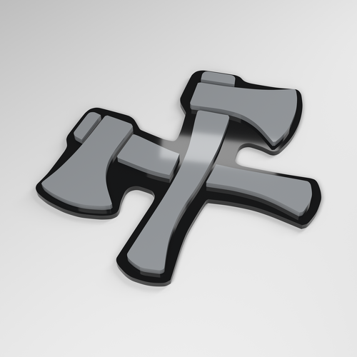 Badge de voiture acrylique 3D axes croisés_1