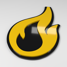 Badge de voiture acrylique 3D Flame_2