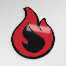 Badge de voiture acrylique 3D Flame_3