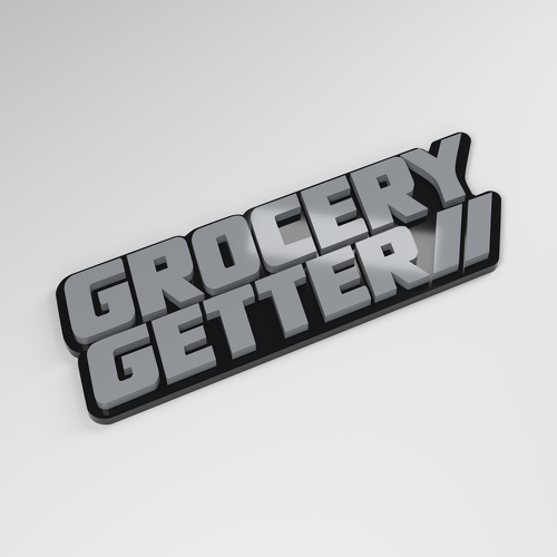 Badge de voiture en acrylique 3D Grocery Getter_1
