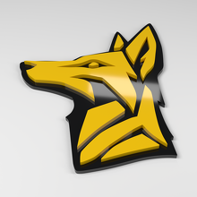 Badge de voiture acrylique 3D Coyote_2