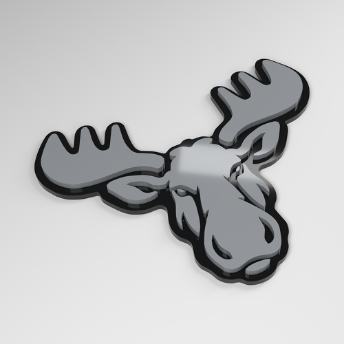 Insigne de voiture en acrylique 3D Moose_1