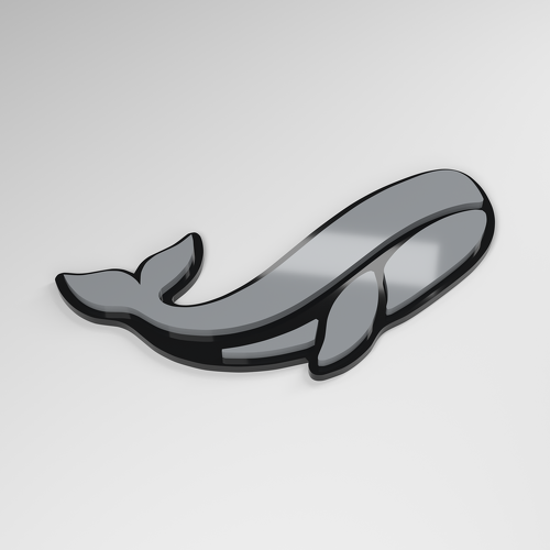 Badge de voiture en acrylique 3D Whale_1
