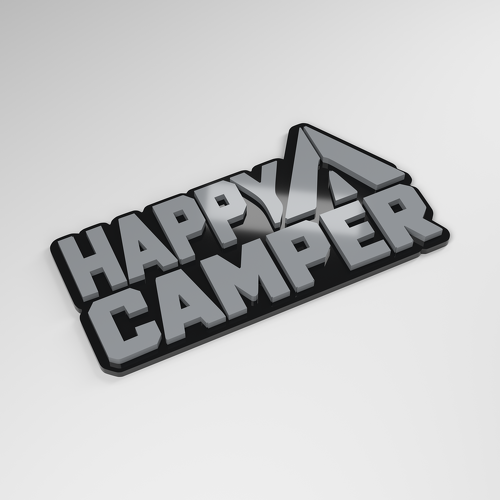 Badge de voiture acrylique 3D Happy Camper_1