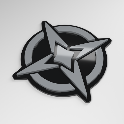 Badge voiture en acrylique 3D Compass_1