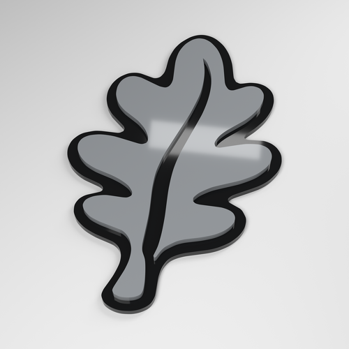 Badge de voiture en acrylique 3D feuille de chêne_1