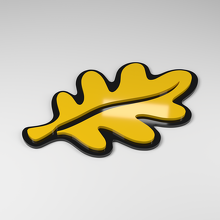 Badge de voiture en acrylique 3D feuille de chêne_2
