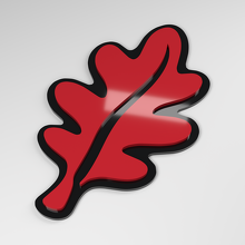 Badge de voiture en acrylique 3D feuille de chêne_3