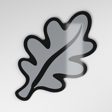 Badge de voiture en acrylique 3D feuille de chêne_4