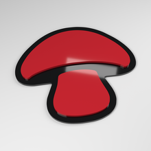 Badge de voiture en acrylique 3D forme champignon_3