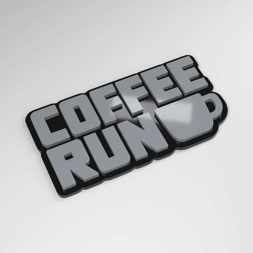 Badge de voiture acrylique Coffee Run 3D_1