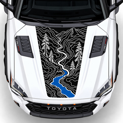 Autocollant en vinyle capot TRD Pro Forest River pour Toyota Sequoia III (XK80) 2022-présent_1