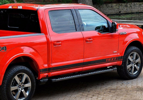 Autocollant en vinyle à rayures doubles contours personnalisées pour panneau latéral de Ford F-150