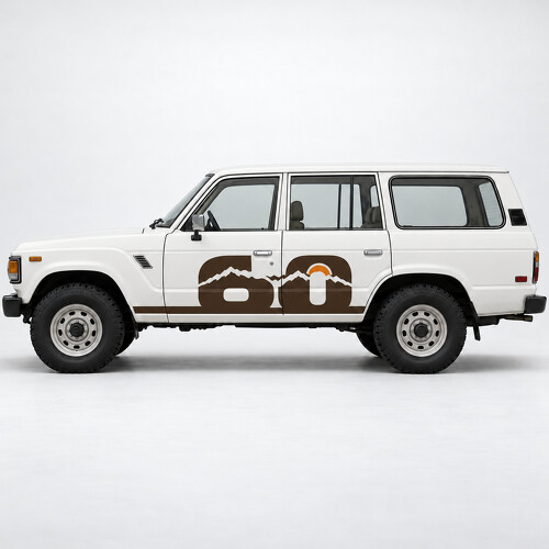 Autocollant vinyle numéro Ridge Side pour Toyota Land Cruiser FJ60 1981–1987_1