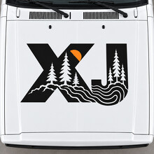 Autocollant vinyle lettrage XJ Sport Forest pour capot Jeep Cherokee 1999_2