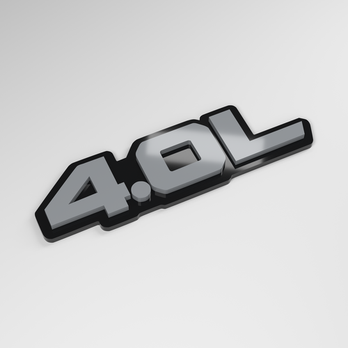 Badge de voiture en acrylique 3D 4,0L_1