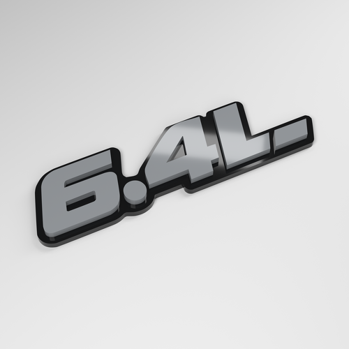 Badge de voiture 3D en acrylique 6,4L_1