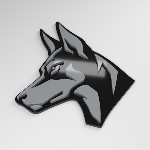 Badge de voiture acrylique 3D Doberman_1