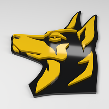 Badge de voiture acrylique 3D Doberman_2