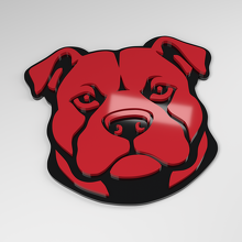 Badge de voiture acrylique 3D Pit Bull_3