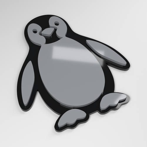 Badge de voiture acrylique 3D Penguin
