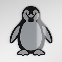 Badge de voiture acrylique 3D Penguin_4