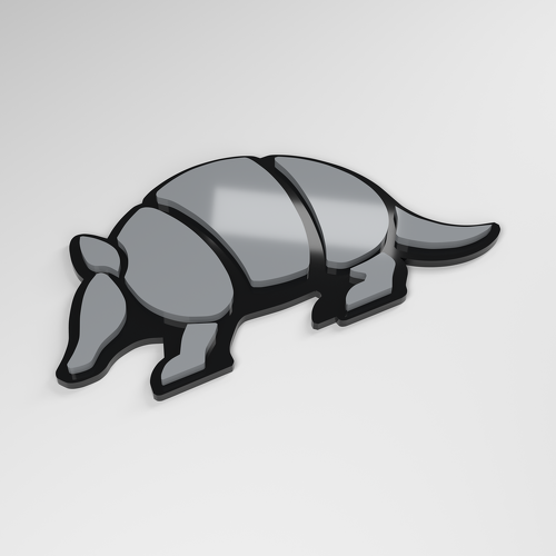 Badge de voiture armadillo 3D en acrylique_1