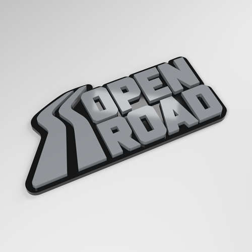 Badge de voiture en acrylique 3D Open Road_1