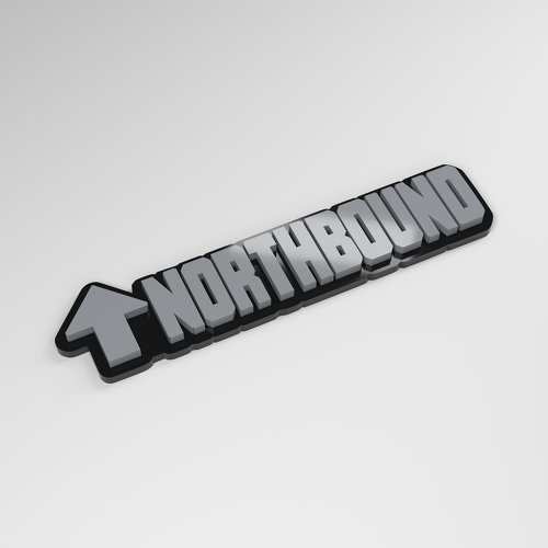 Badge de voiture acrylique 3D direction nord_1