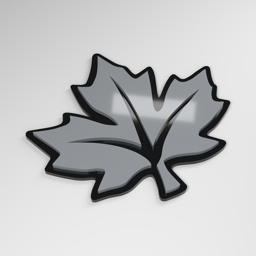 Badge de voiture en acrylique 3D Feuille d'érable