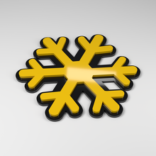 Badge de voiture en acrylique 3D Flocon de neige_2