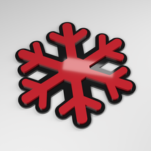 Badge de voiture en acrylique 3D Flocon de neige_3