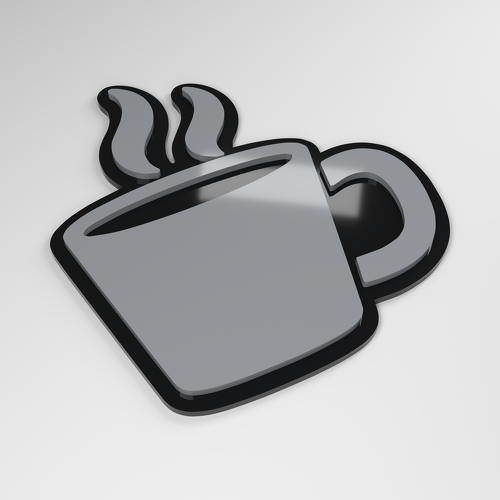Badge de voiture acrylique 3D tasse de café