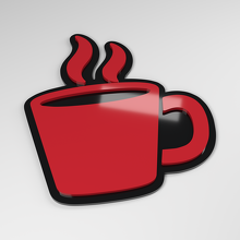 Badge de voiture acrylique 3D tasse de café_3