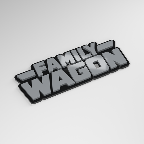 Insigne de voiture en acrylique 3D Family Wagon_1