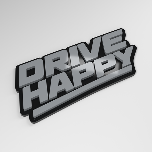 Insigne de voiture acrylique 3D Drive Happy_1