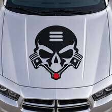 Autocollant Vinyle Capot Piston Skull SE pour Dodge Charger 2014_2