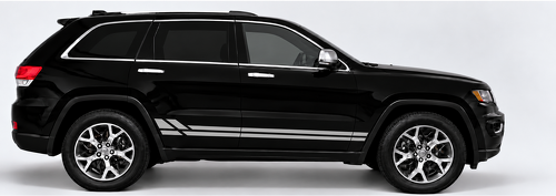 2 Side Stripes with Stepped Rear Accents Vinyl Decal Kit for Jeep Grand Cherokee_1