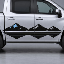 Autocollant Vinyle Latéral Summit Reflection Mountain Stripes pour Chevrolet Silverado 1500 LT Crew Cab T1XX 2022–2026_2