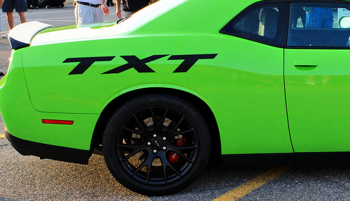 Custom Text Italic Lettering Aile arrière Autocollant vinyle pour Dodge Challenger SRT, Hellcat