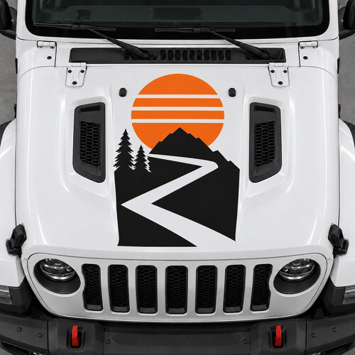 Autocollant Vinyle Switchback Sundisc pour Capot Jeep Wrangler Unlimited Rubicon JL 2018–2026_1