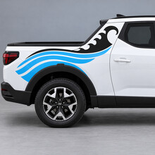 Autocollant Vinyle Bandes Vague Coastal Breaker sur Porte et Montant pour Hyundai Santa Cruz SEL NXT 2022–2024_2