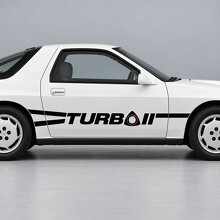 Bandeaux ruban turbo rotatif autocollants vinyle latéraux pour Mazda RX-7 Turbo II FC Série 4 Coupé 2 places 1987_2