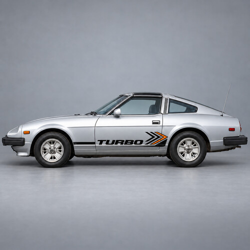Autocollant Vinyle Chevron Turbo Rayures Latérales pour Portière pour Datsun 280ZX Turbo S130 Coupé T-Top 2 Places 1982