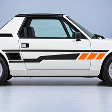 Autocollant vinyle rayures de courroie fourchue porte latérale pour Bertone X1/9 1500 Targa nord-américaine 1985_2