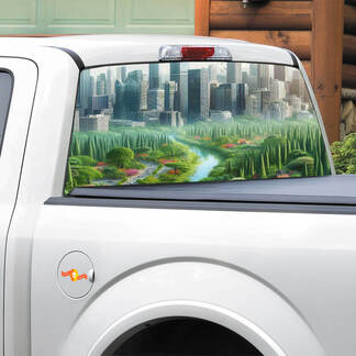 Autocollant de décalcomanie de fenêtre arrière City vs Nature Pick-up Truck SUV Car
