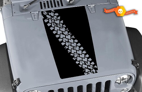 Autocollant en vinyle noir mat pour capot de Jeep Wrangler