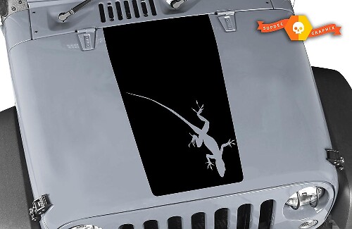 Autocollant Vinyle Bande Centrale Gecko pour Capot Jeep Wrangler