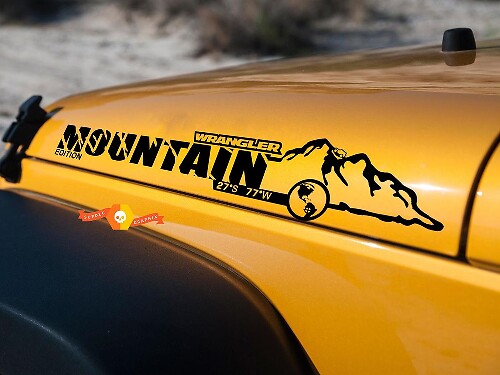 Kit d'autocollants vinyles pour capot édition Mountain pour Jeep Wrangler JK JKU